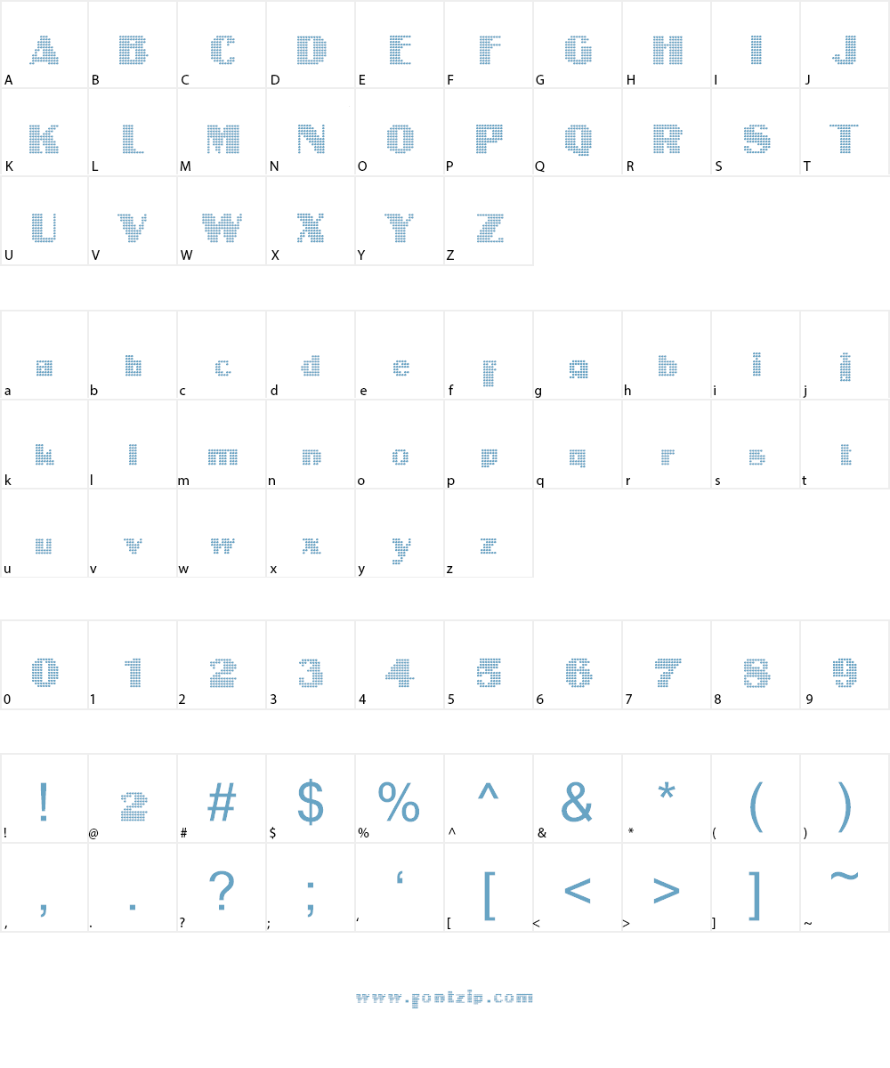 Intellecta Digital Font Character